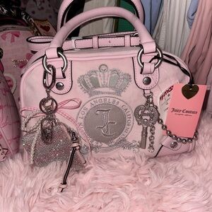 Juicy Couture Classic Juicy Lover Bowler Bag Chiffon Pink